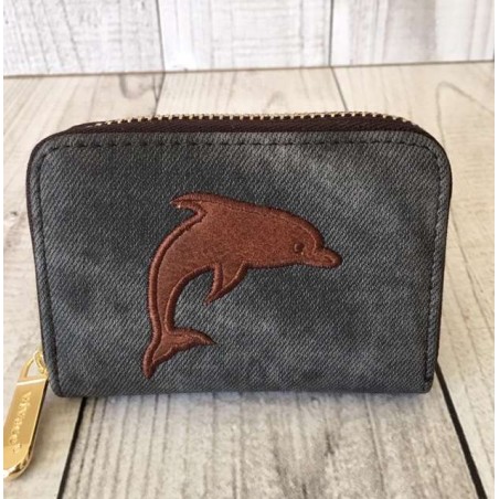Vivace Dark Grey Dolphin Card Wallet