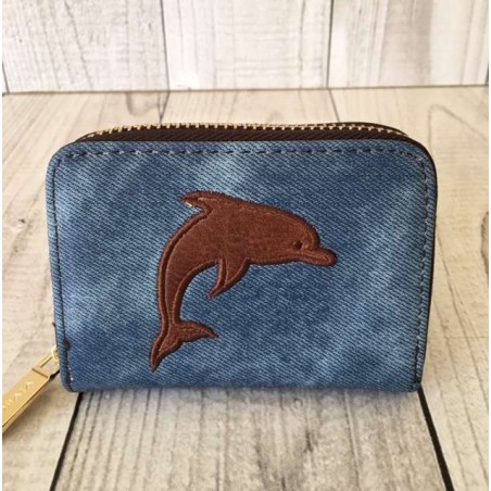 Vivace Denim Blue Dolphin Card Wallet
