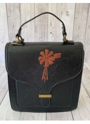 Vivace Black Windpomp Structured Handbag