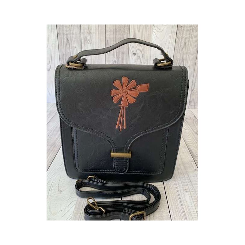 Vivace Black Windpomp Structured Handbag