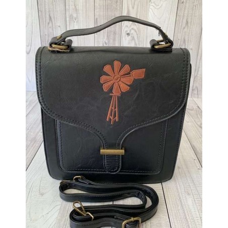 Vivace Black Windpomp Structured Handbag