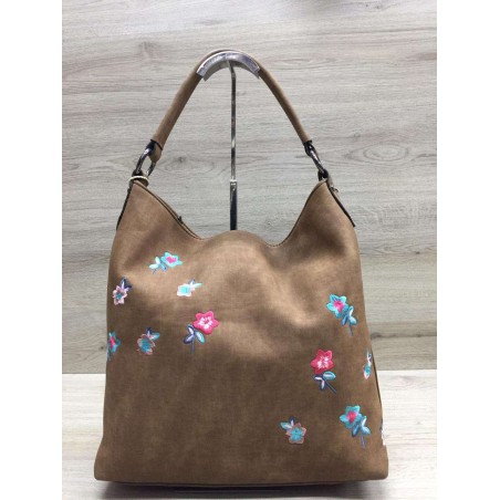 Vivace  Brown Spring Blossom Tote Handbag