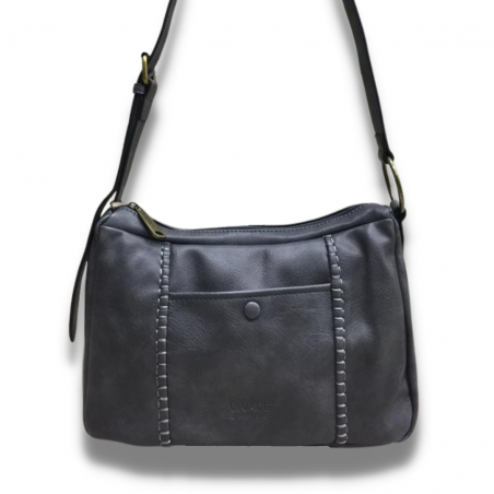 Vivace Front Stitch Sling Handbag - Grey