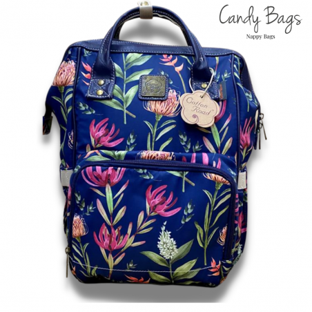 Cotton Road Blue Floral Nappy Backpack