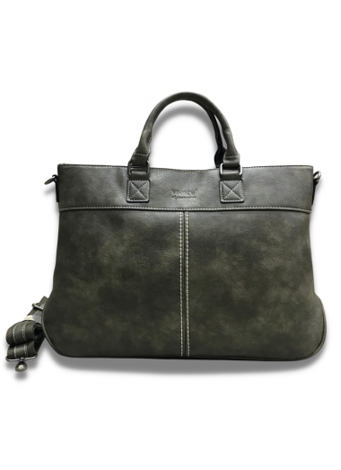 Vivace PU Leather Front Stitch Laptopbag - Green