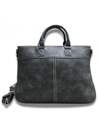 Vivace PU Leather Front Stitch Laptopbag - Grey