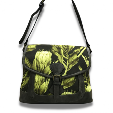 Vivace Artistic Protea Front Pocket Handbag - Yellow