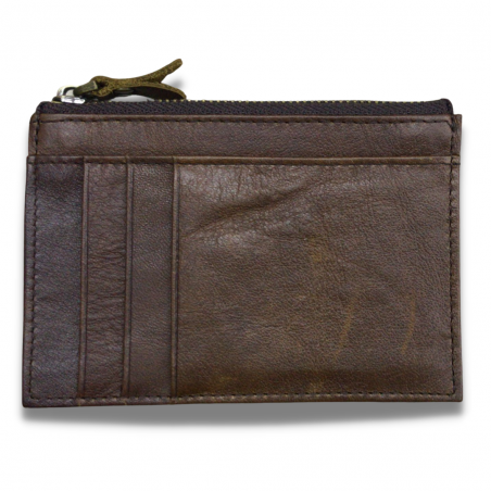 Vivace Genuine Leather Card Holder - Dark Brown