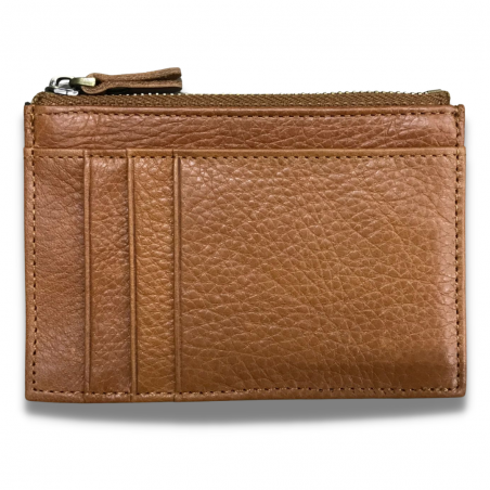 Vivace Genuine Leather Card Holder - Tan Brown