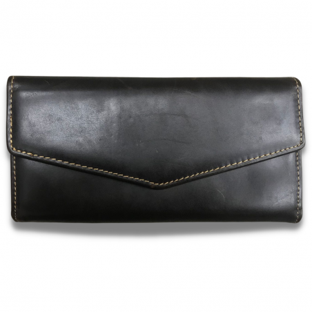 Vivace Genuine Leather Envelope Style Wallet - Dark Brown