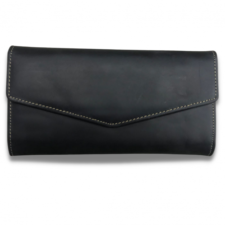 Vivace Genuine Leather Envelope Style Wallet - Black