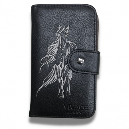 Vivace Horse Embroided Small Wallet - Black