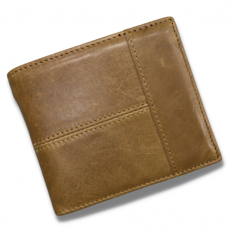 Vivace Genuine Leather Front Stitch Wallet - Light Brown