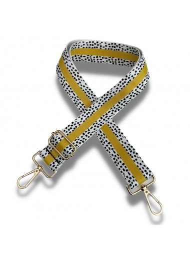Bag Strap - Yellow Dalmatian Dot
