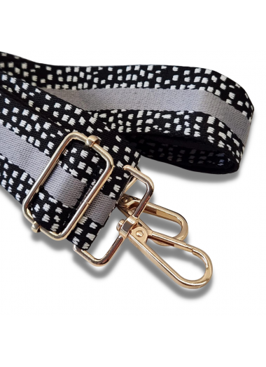 Bag Strap - Black and White Dalmatian Dot