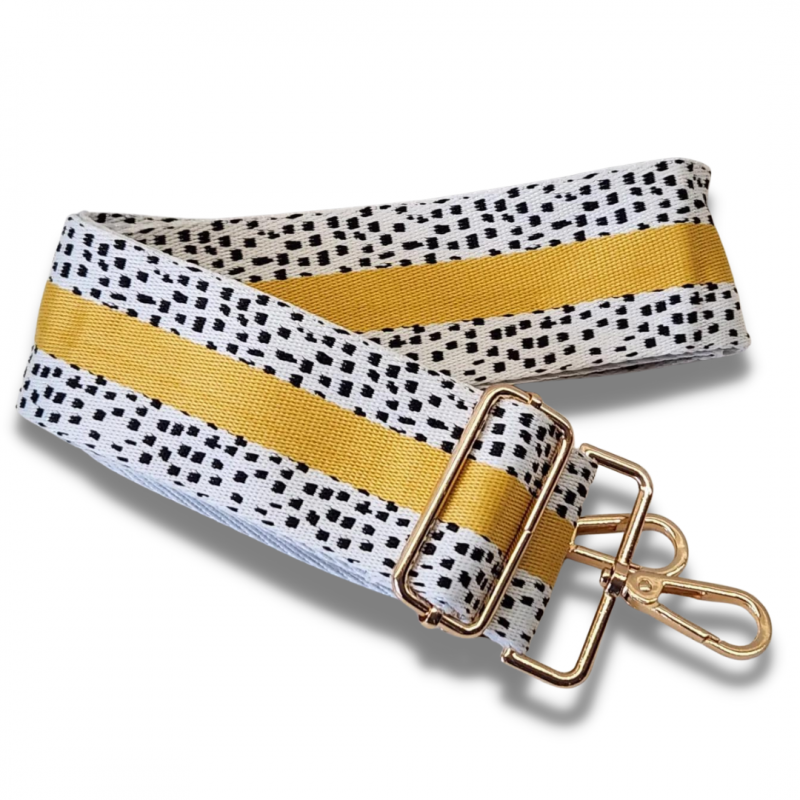 Bag Strap - Yellow Dalmatian Dot