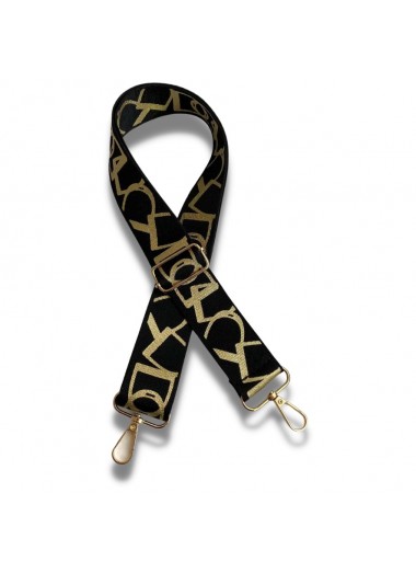 Bag Strap - Stylish Graphic Letters Black