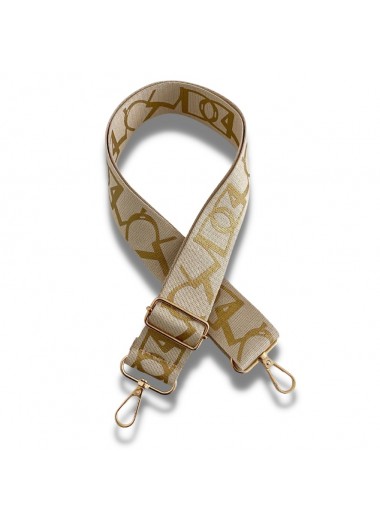 Bag Strap - Stylish Graphic Letters Beige