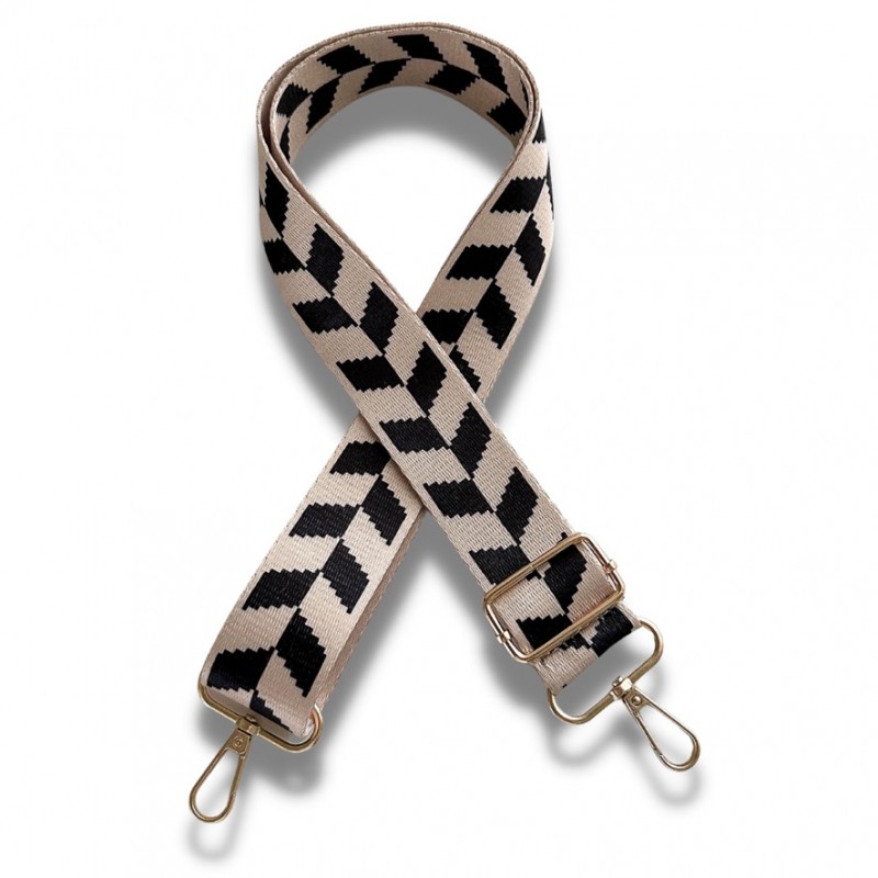 Bag Strap - Black Checkered Dovetail