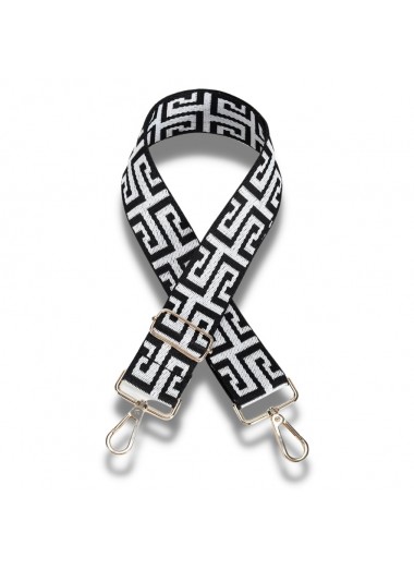 Bag Strap - Black and White Geometric