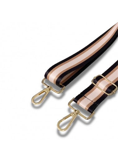 Bag Strap - Black and Beige Stripe