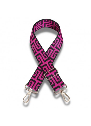 Bag Strap - Magenta Pink Geometric Stripe