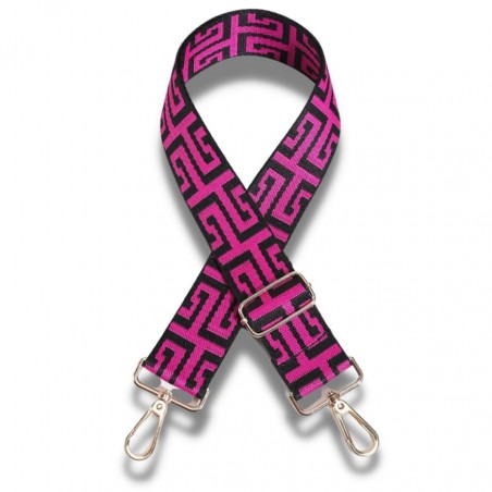 Bag Strap - Magenta Pink Geometric Stripe