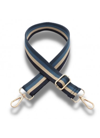Bag Strap - Blue and Beige Stripe