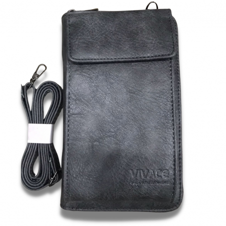 Vivace Cellphone Wallet with Strap - Grey