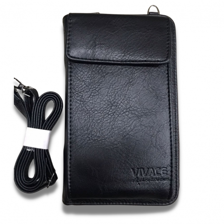 Vivace Cellphone Wallet with Strap - Black