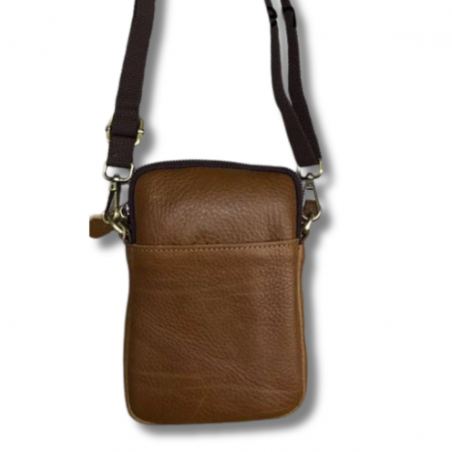 Vivace Genuine Leather Small Pouch Slingbag - Tan Brown