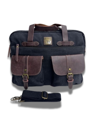 Cotton Road Double Pocket Laptop Bag - Black