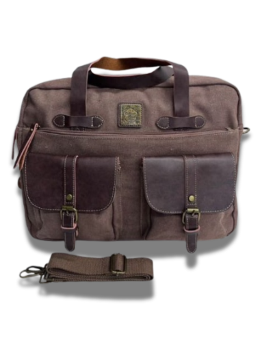 Cotton Road Double Pocket Laptop Bag - Coffee
