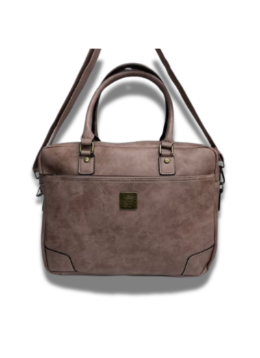 Cotton Road Leather Look Laptop Bag - Taupe
