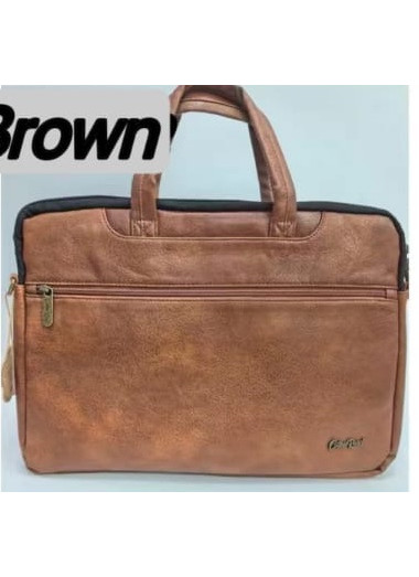 Cotton Road PU  Leather Laptop Bag - Brown