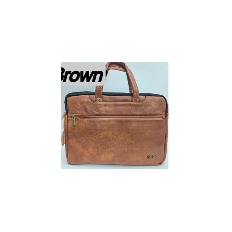 Cotton Road PU  Leather Laptop Bag - Brown