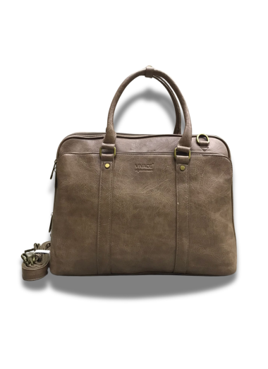 Vivace PU Leather Laptop Bag - Beige Brown