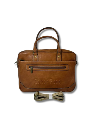 Cotton Road Double Pocket Laptop Bag - Brown