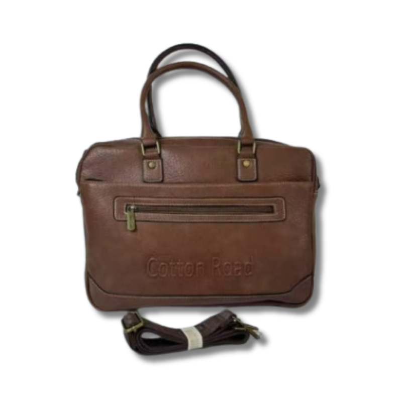 Cotton Road Double Pocket Laptop Bag - Coffee