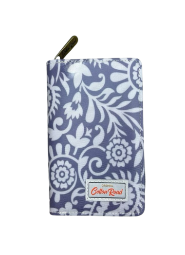 Cotton Road Wallet with clip - Blue Paisley