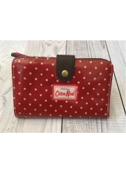 Cotton Road Red Small Polka Oilskin Clip Wallet
