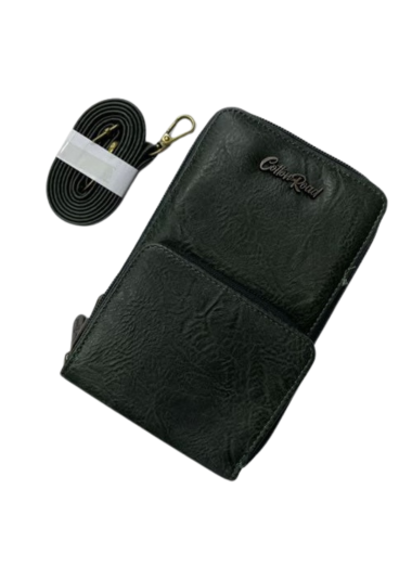 Cotton Road Card Wallet with Strap - Green
