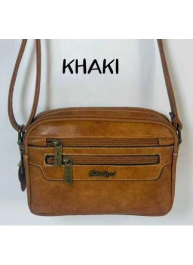 Cotton Road Double Front Pocket Slingbag - Tan Brown