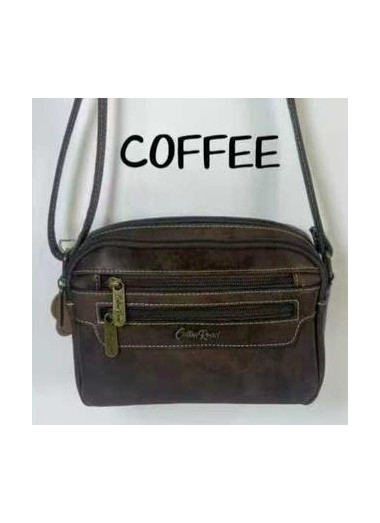 Cotton Road Double Front Pocket Slingbag - Coffee