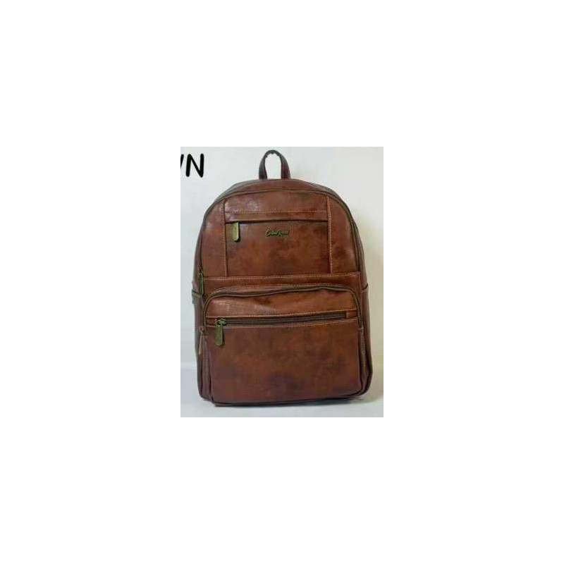 Cotton Road PU Leather Front Pocket Backpack - Brown