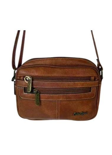 Cotton Road Double Front Zip Slingbag - Brown