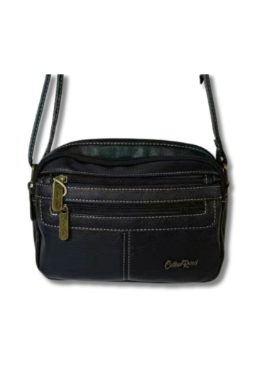 Cotton Road Double Front Zip Slingbag - Black