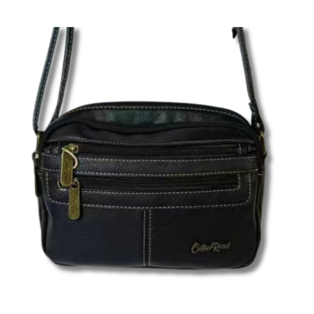 Cotton Road Double Front Zip Slingbag - Black