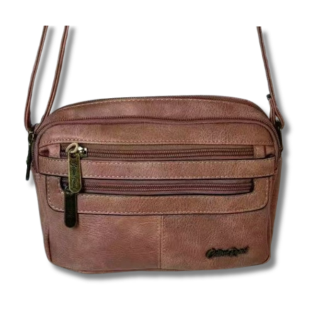 Cotton Road Double Front Zip Slingbag - Pink