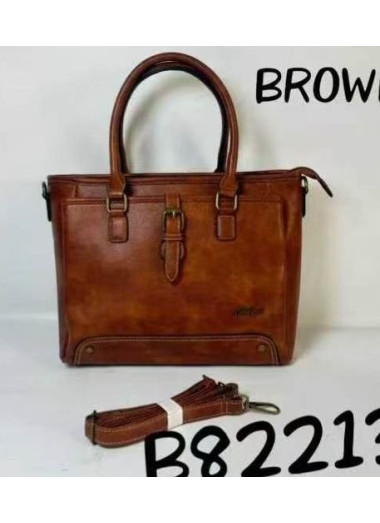 Cotton Road Triple Compartment Handbag - Brown